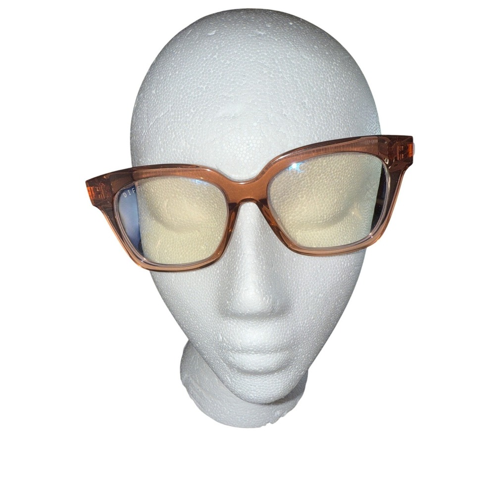 Cat Eye DIFF Eyewear Bella XS Amber Crystal Gold Glasses FRAMES ONLY 50-17-142